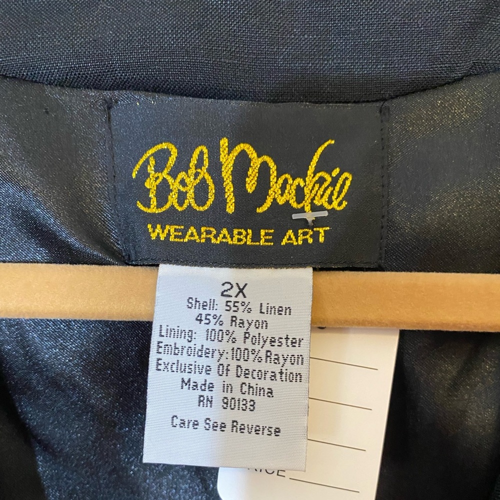 Vintage Bob Mackie Wearable Art Jacket. Embroidered Sleeves. Hook & Eye Closure - Picture 6 of 8